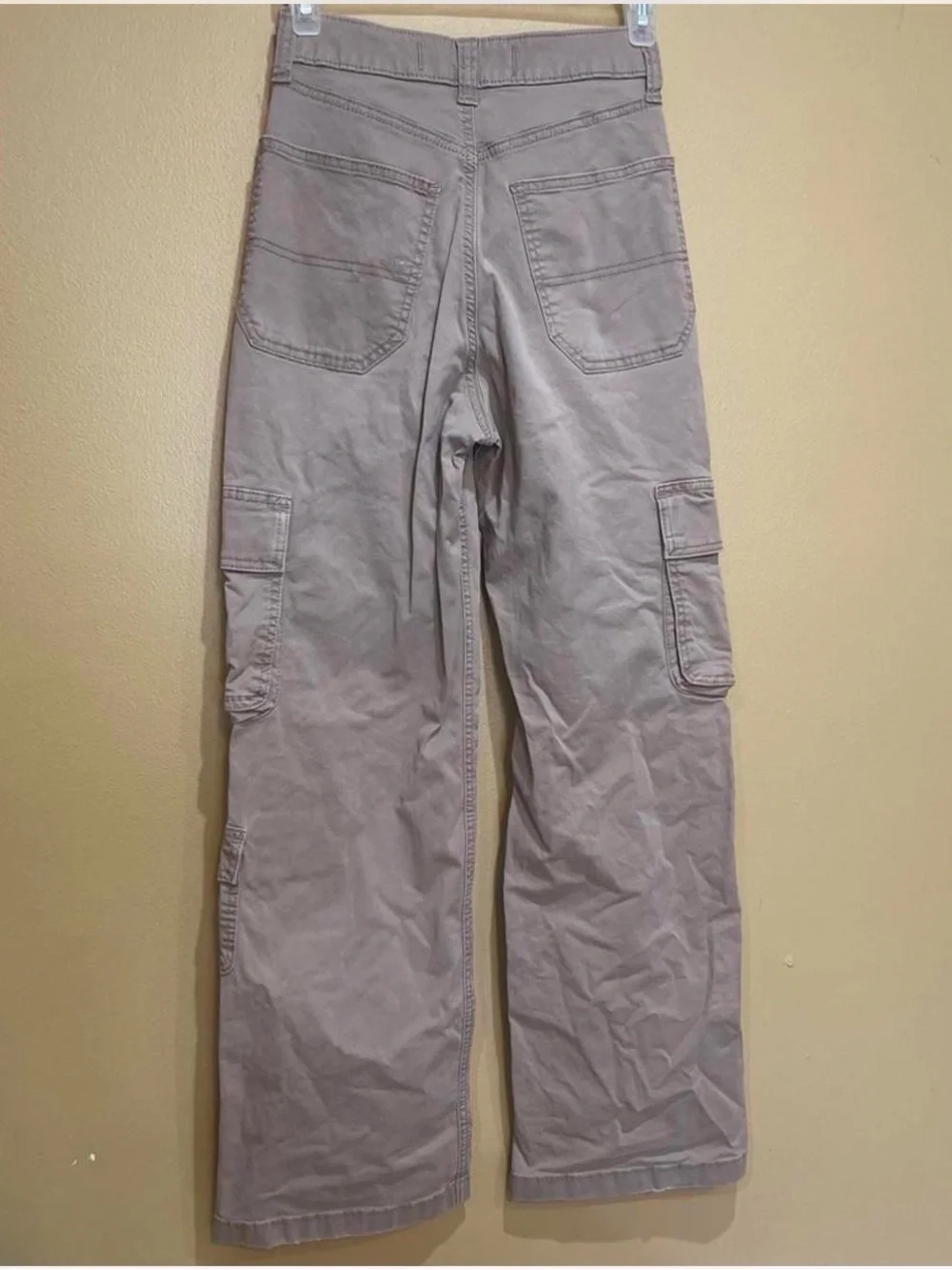 Hollister light brown Women's Cargo Pants with Multiple Pockets